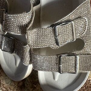Madden Girl bedazzled slip on sandals size 10